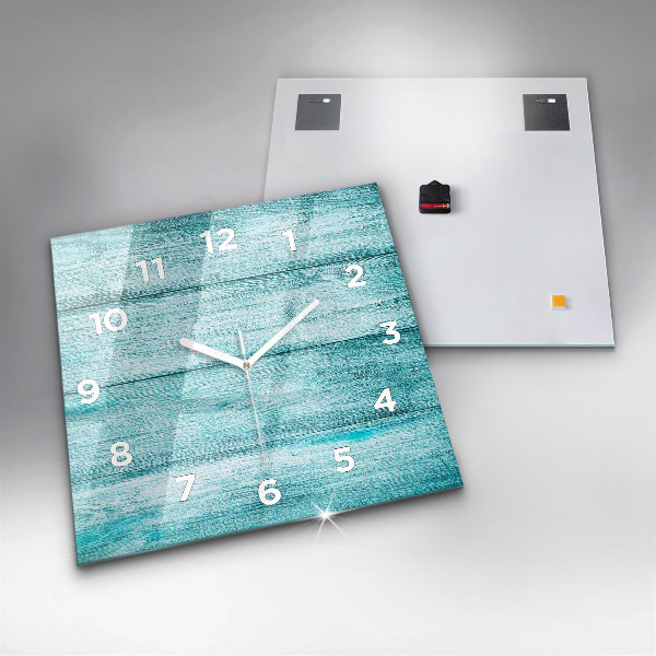 Wanduhr quadratisch mit motiv Blaues altes Holz