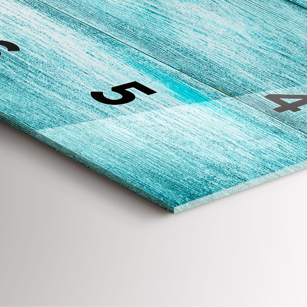 Wanduhr quadratisch mit motiv Blaues altes Holz