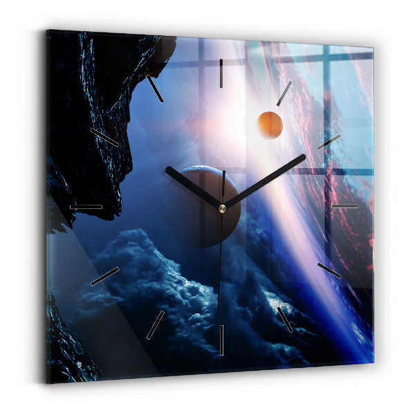 Wanduhr quadratisch Große Galaxie