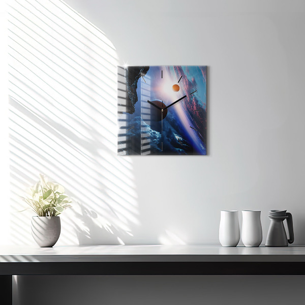 Wanduhr quadratisch Große Galaxie