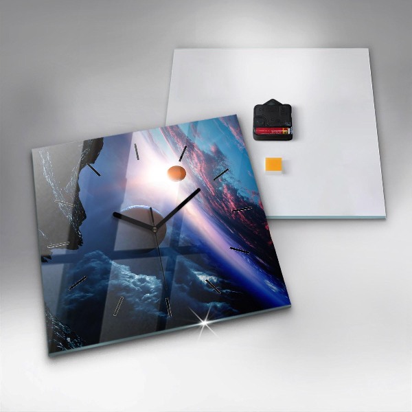 Wanduhr quadratisch Große Galaxie