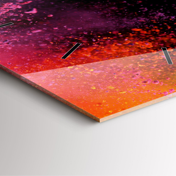 Wanduhr quadratisch mit motiv Explosion der Farben
