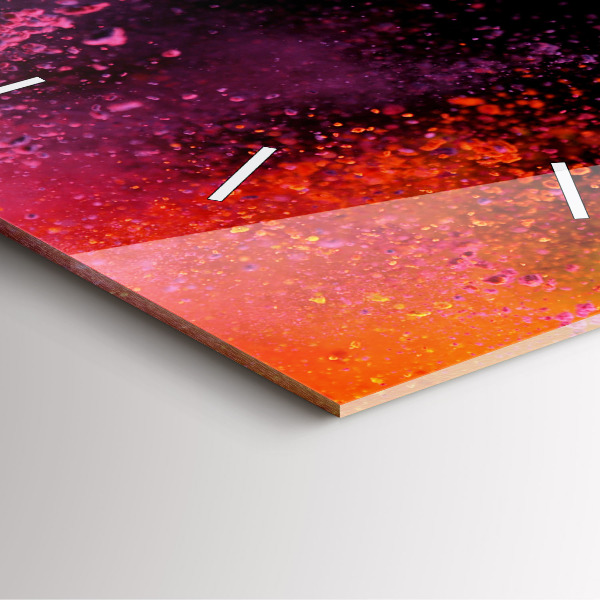 Wanduhr quadratisch mit motiv Explosion der Farben