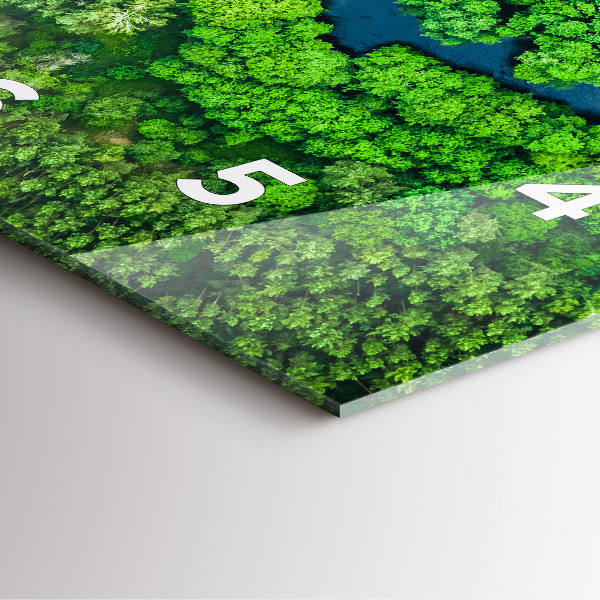 Wanduhr quadratisch mit motiv Fluss im Wald