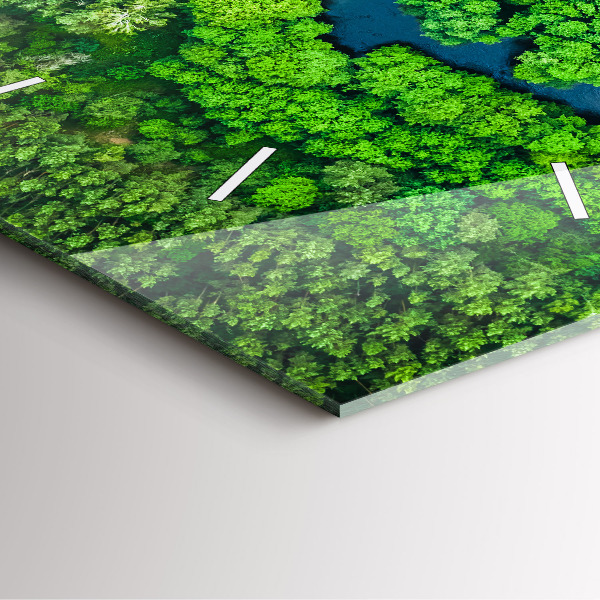 Wanduhr quadratisch mit motiv Fluss im Wald