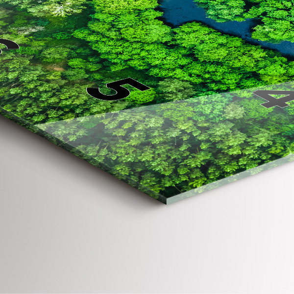 Wanduhr quadratisch mit motiv Fluss im Wald