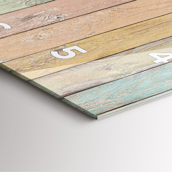 Wanduhr quadratisch mit motiv Farbige Bretter