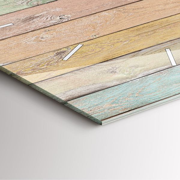 Wanduhr quadratisch mit motiv Farbige Bretter