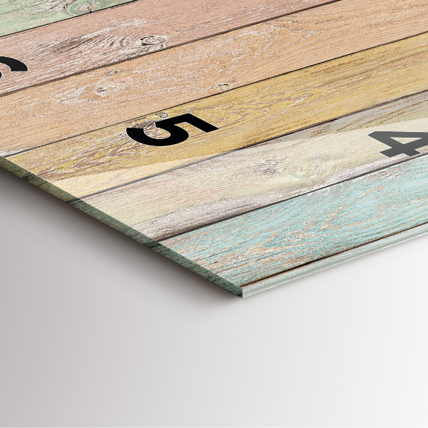 Wanduhr quadratisch mit motiv Farbige Bretter