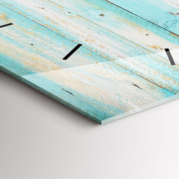 Wanduhr quadratisch mit motiv Blaue Bretter