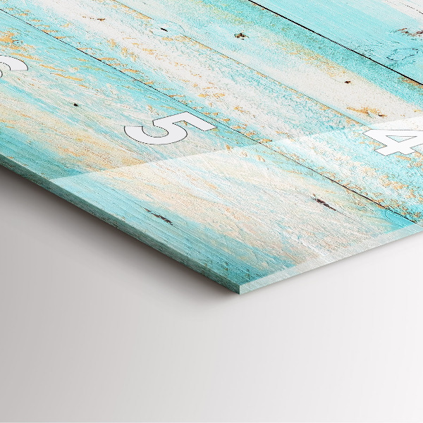 Wanduhr quadratisch mit motiv Blaue Bretter