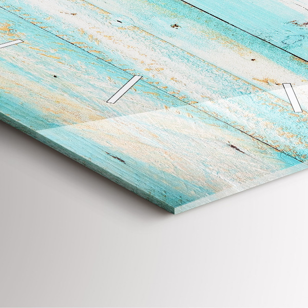 Wanduhr quadratisch mit motiv Blaue Bretter