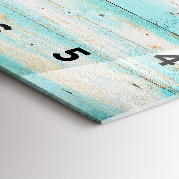 Wanduhr quadratisch mit motiv Blaue Bretter