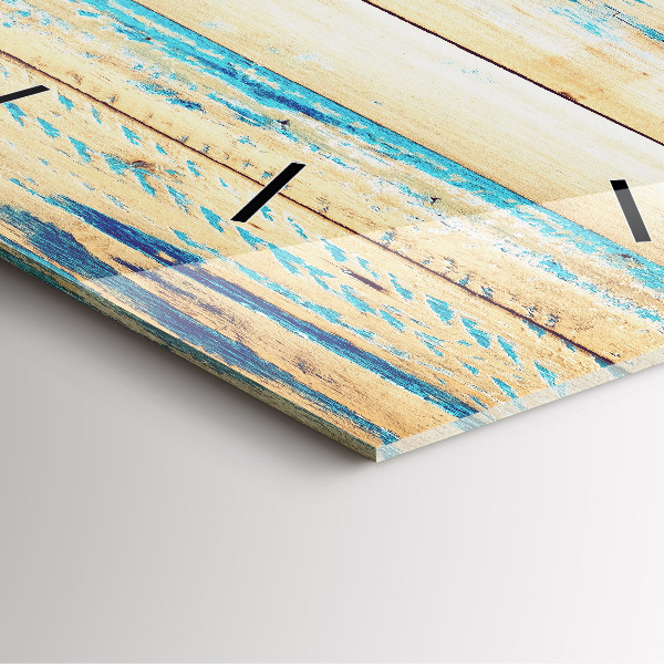 Wanduhr quadratisch Zerkratztes Holz