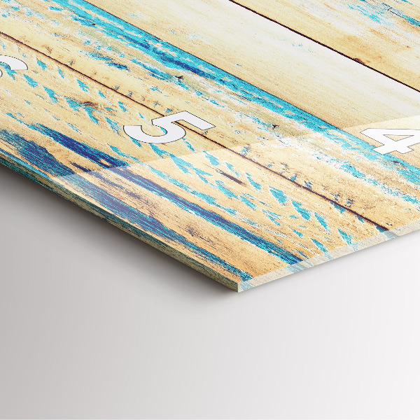 Wanduhr quadratisch Zerkratztes Holz