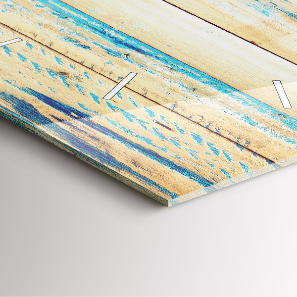 Wanduhr quadratisch Zerkratztes Holz