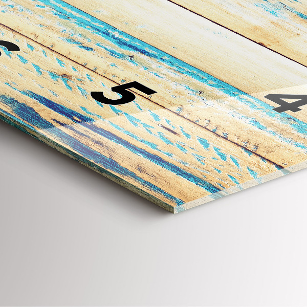 Wanduhr quadratisch Zerkratztes Holz