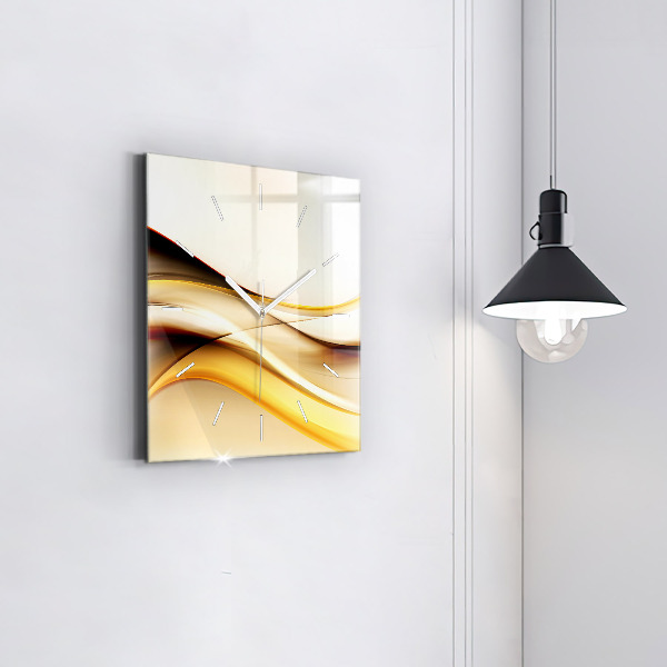 Wanduhr quadratisch Abstrakte Welle
