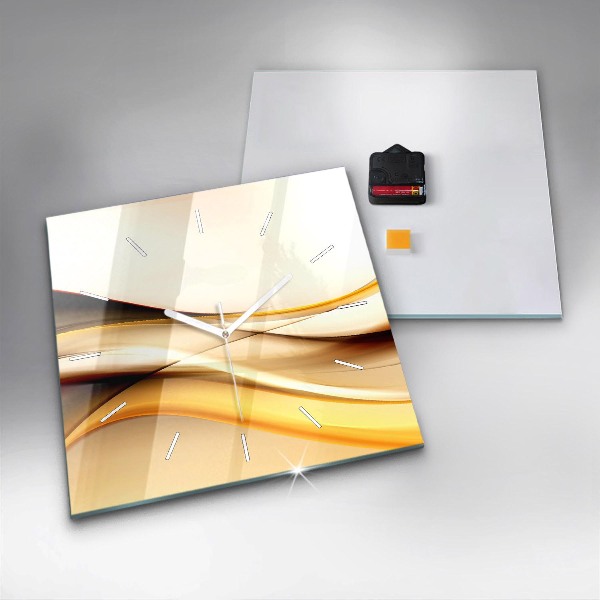 Wanduhr quadratisch Abstrakte Welle