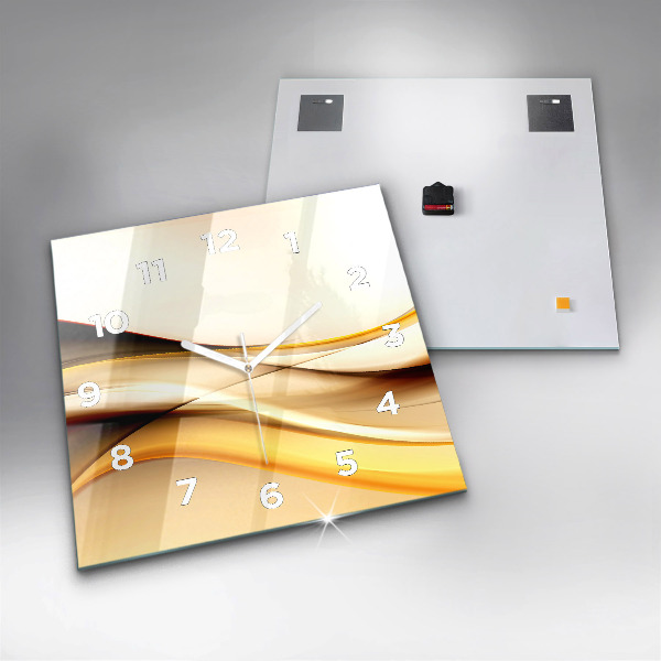 Wanduhr quadratisch Abstrakte Welle