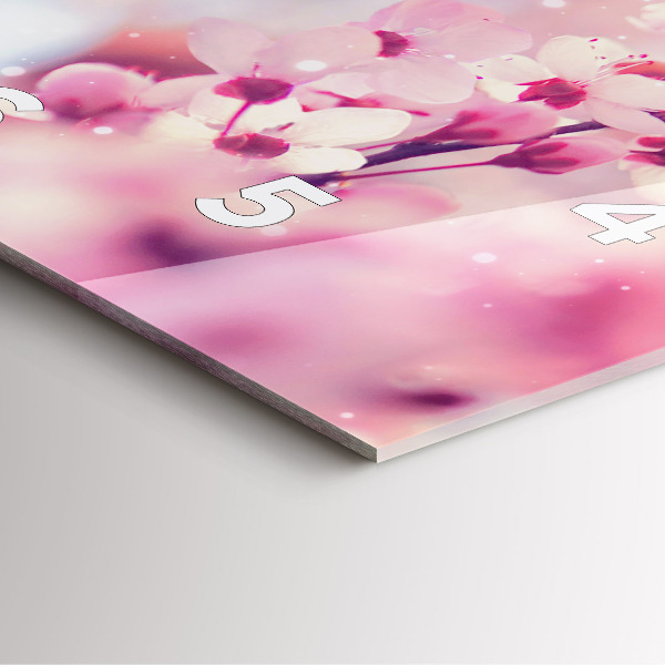 Wanduhr modern quadratisch Frühlingsblumen