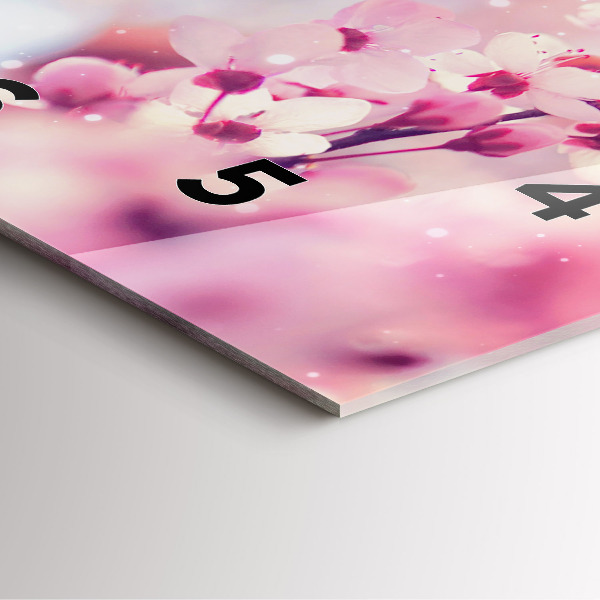 Wanduhr modern quadratisch Frühlingsblumen