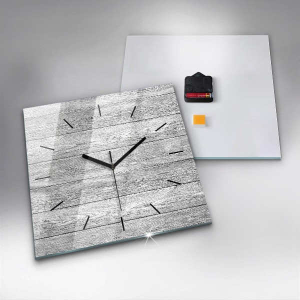 Wanduhr modern quadratisch Holztafeln