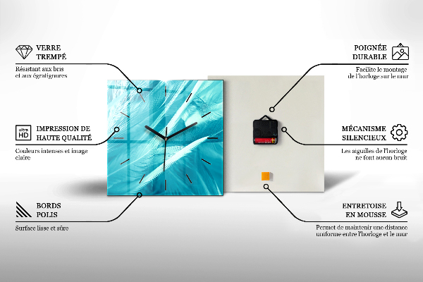 Wanduhr modern quadratisch Pastell abstrakt