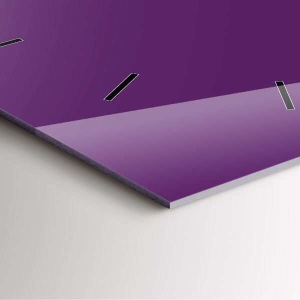 Wanduhr quadratisch mit motiv Farbe lila