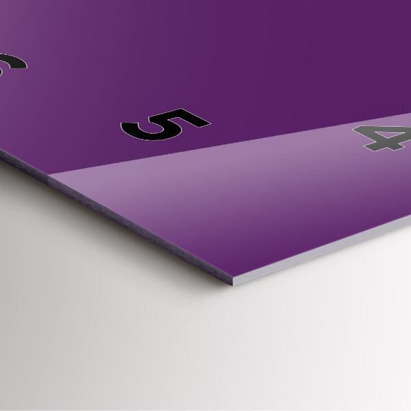 Wanduhr quadratisch mit motiv Farbe lila