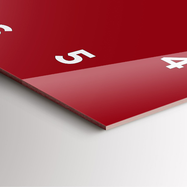 Wanduhr quadratisch mit motiv Die Farbe Rot