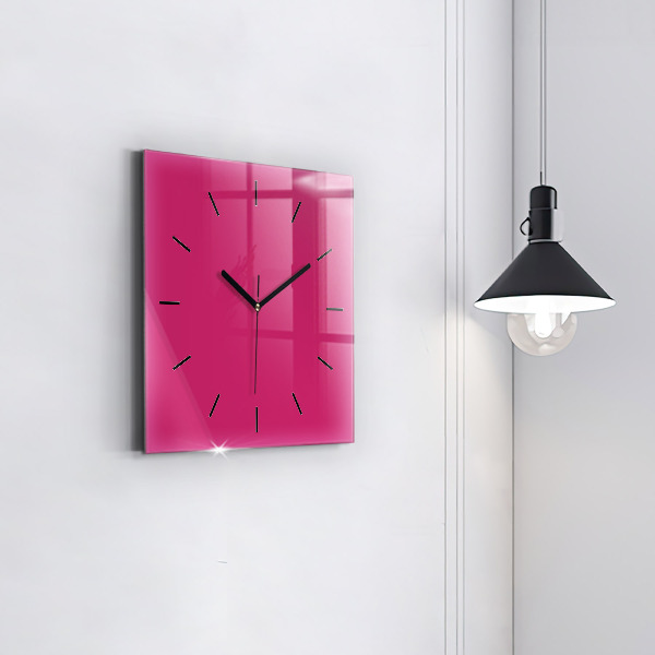 Wanduhr quadratisch Farbe kräftiges Rosa