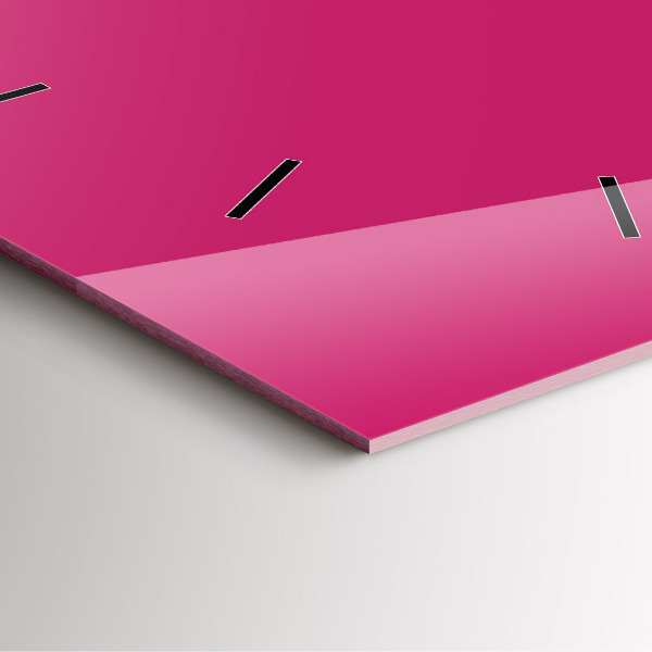 Wanduhr quadratisch Farbe kräftiges Rosa