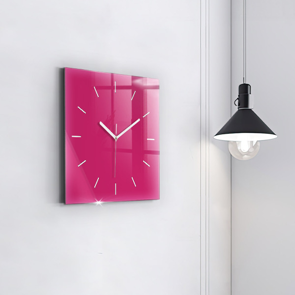 Wanduhr quadratisch Farbe kräftiges Rosa