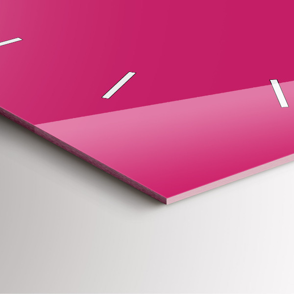 Wanduhr quadratisch Farbe kräftiges Rosa