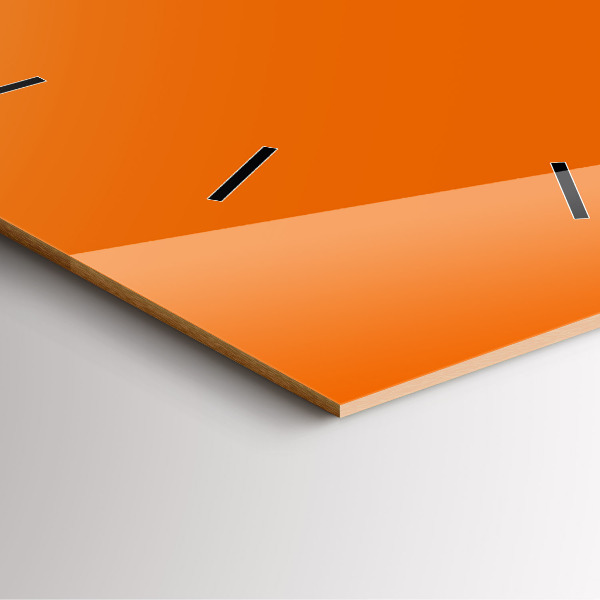 Wanduhr modern quadratisch Farbe orange