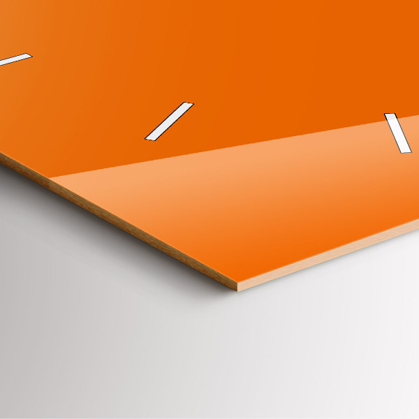 Wanduhr modern quadratisch Farbe orange