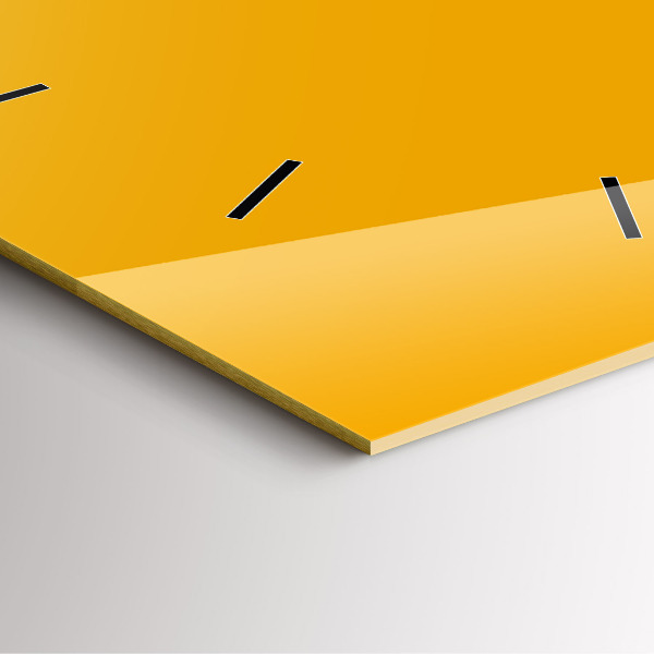 Wanduhr modern quadratisch Farbe goldgelb