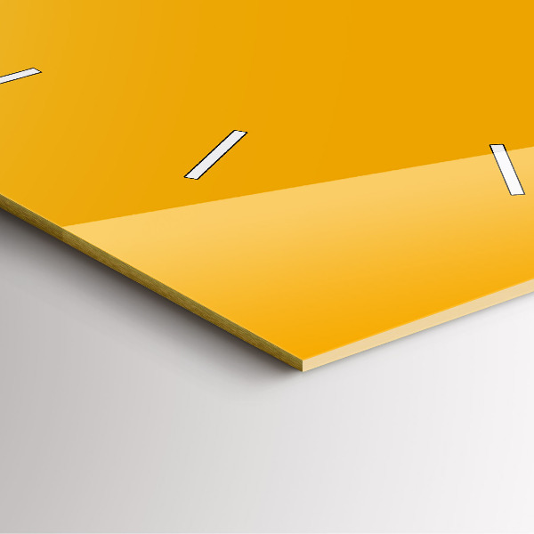 Wanduhr modern quadratisch Farbe goldgelb