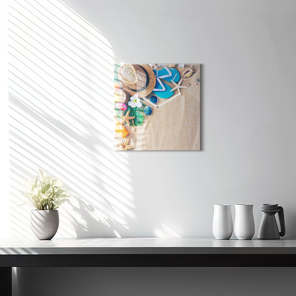 Wanduhr quadratisch mit motiv Ferien-Accessoires