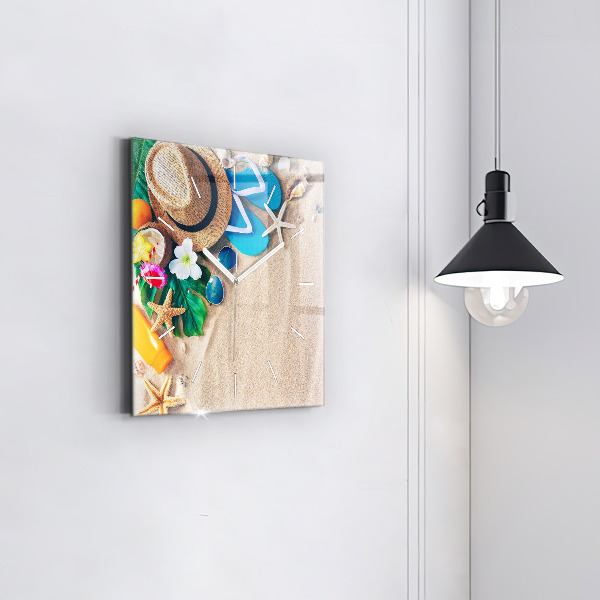 Wanduhr quadratisch mit motiv Ferien-Accessoires