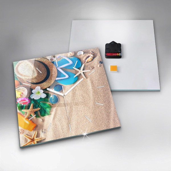 Wanduhr quadratisch mit motiv Ferien-Accessoires