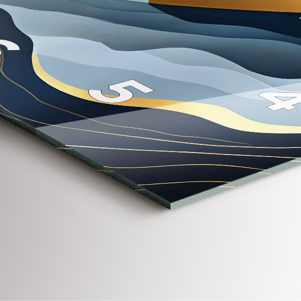 Wanduhr quadratisch Abstrakte Berge