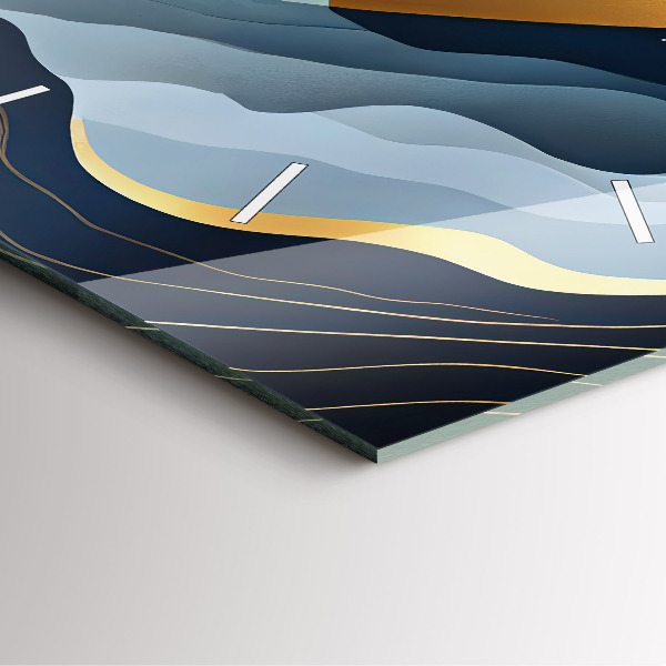 Wanduhr quadratisch Abstrakte Berge