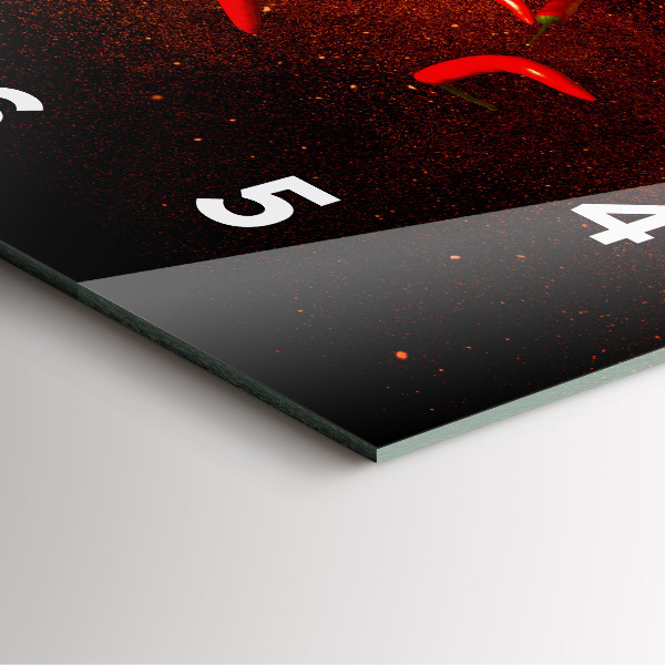 Wanduhr modern quadratisch Chili-Schoten