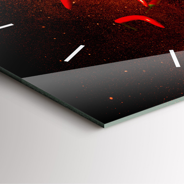 Wanduhr modern quadratisch Chili-Schoten