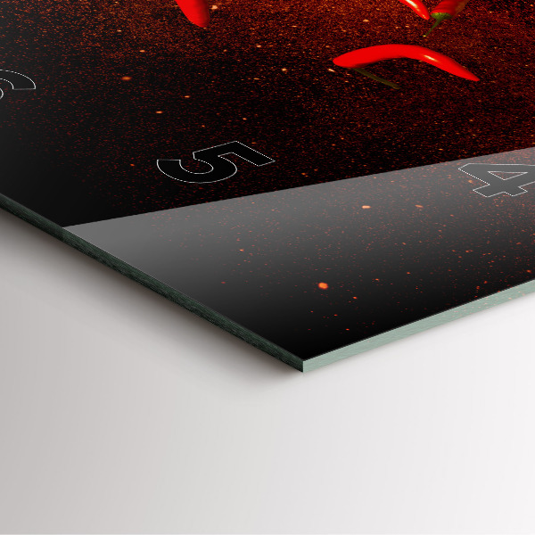 Wanduhr modern quadratisch Chili-Schoten