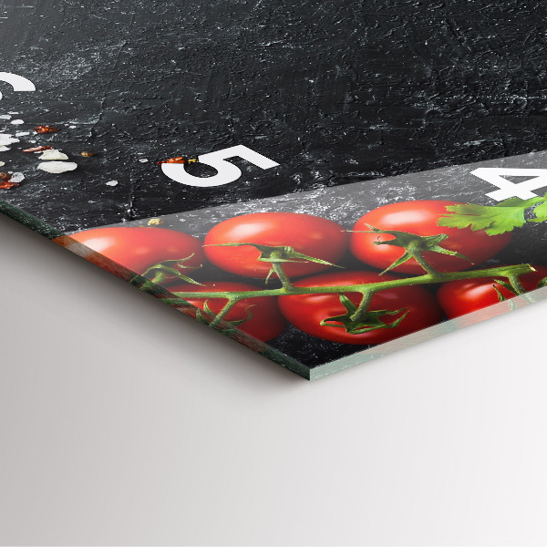 Wanduhr quadratisch Gemüse auf einem Tisch