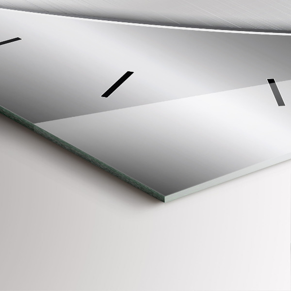 Wanduhr quadratisch Silbernes Muster