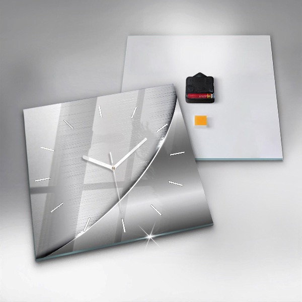 Wanduhr quadratisch Silbernes Muster